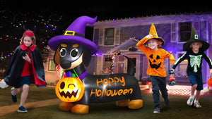 🎃 Howl-o-Ween Glow Pup – Dachshund Inflatable with Lights