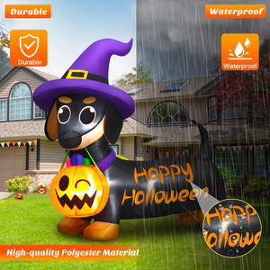 🎃 Howl-o-Ween Glow Pup – Dachshund Inflatable with Lights