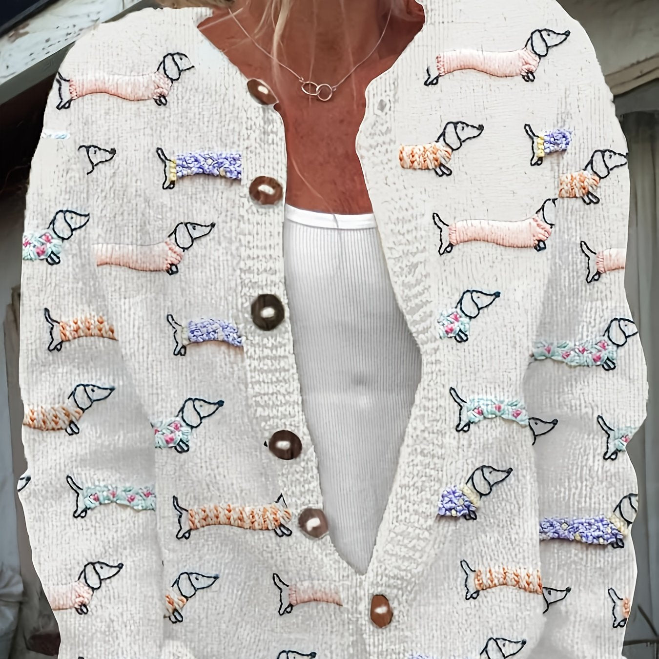Comfy Canine Cardigan – Dachshund Embroidery Edition
