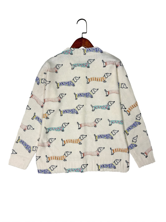 Comfy Canine Cardigan – Dachshund Embroidery Edition