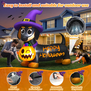 🎃 Howl-o-Ween Glow Pup – Dachshund Inflatable with Lights