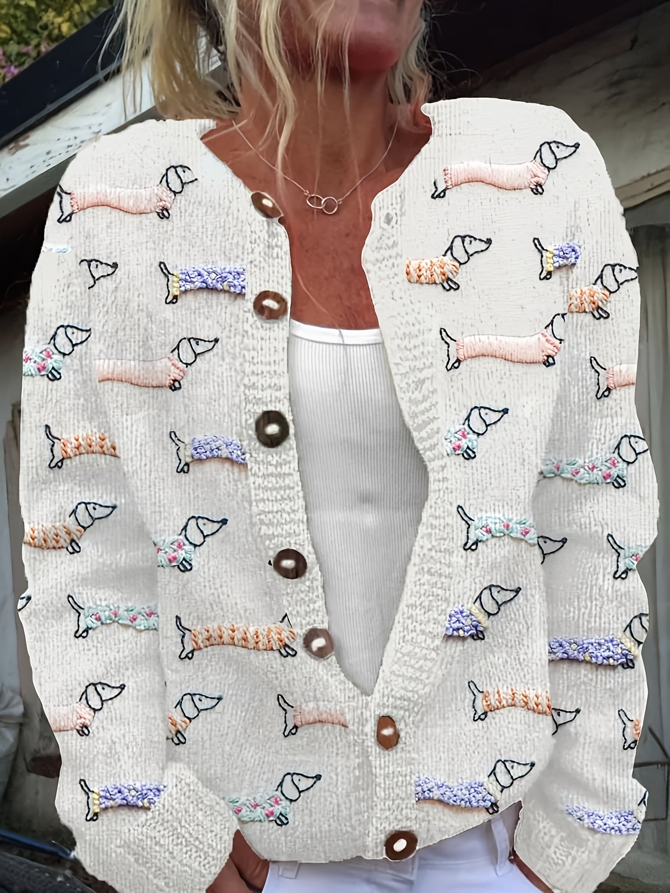 Comfy Canine Cardigan – Dachshund Embroidery Edition