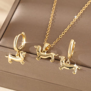 Golden Stroll – Dachshund Charm Set